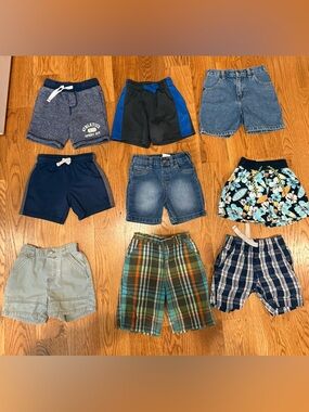 Boys Multicolor Plaid & Denim Shorts Pack